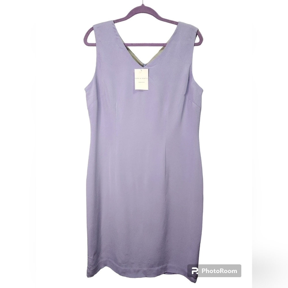 NWT 100% Silk Sleeveless Purple Sheath Dress Fully Lined Size 12 (Easter)